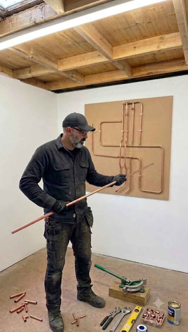 Practical copper pipework and bending skills.